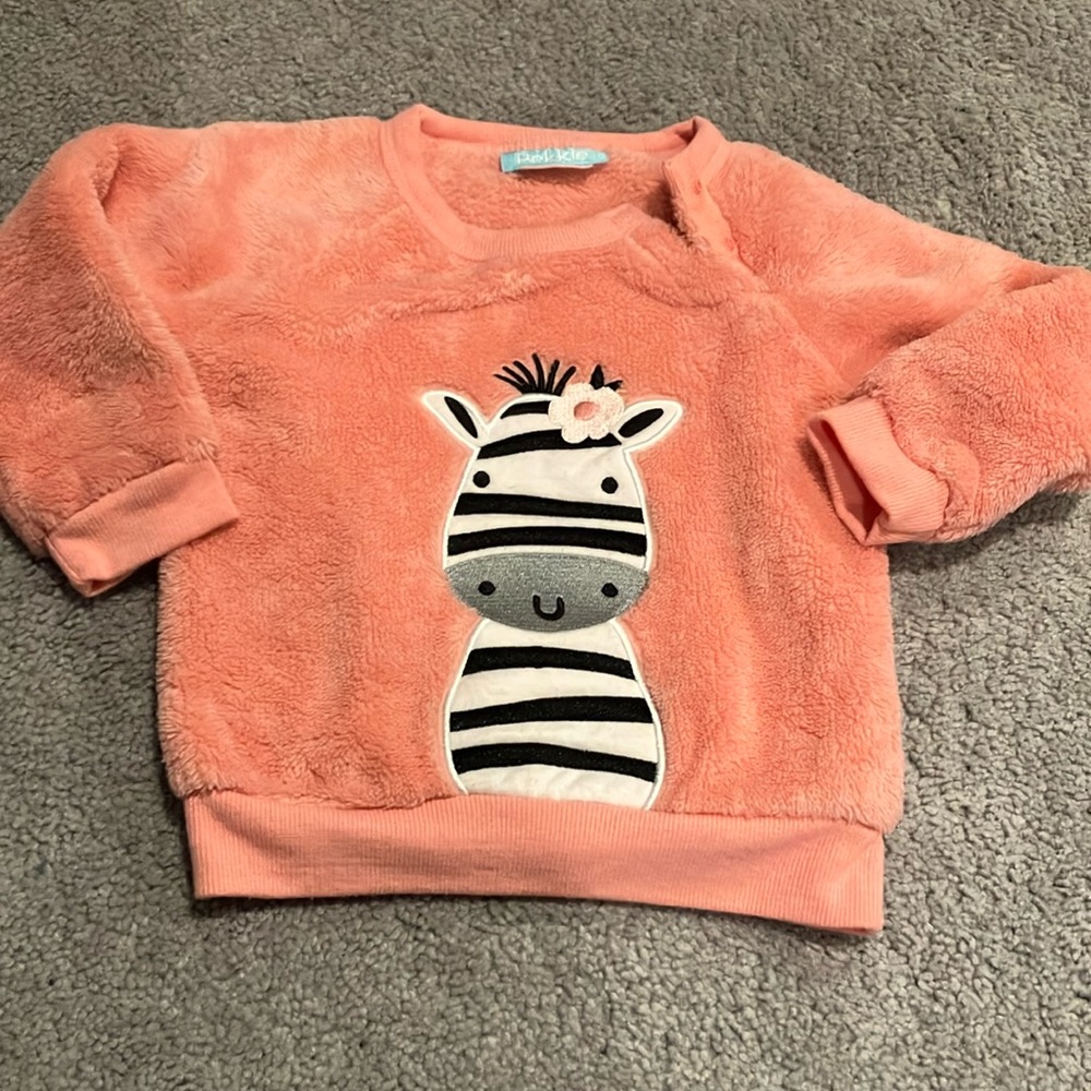 Pekkle Brand Pink Zebra Kids Sweatshirt